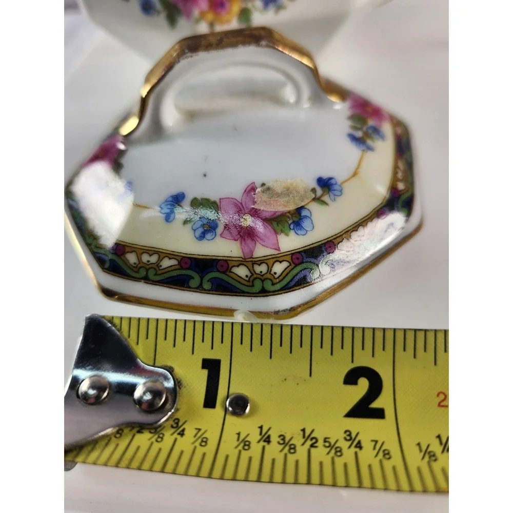 Epiag D.F. Alameda Royal Czechoslovakia 1920's Sugar Bowl Porcelain Gold Trim